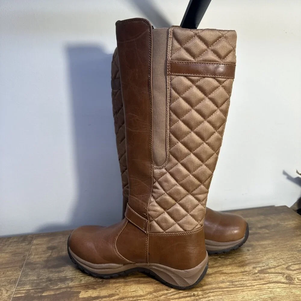 Pacific Mountain Elina Boots 6 Thinsulate Winter Women's Brown Quilted Knee High